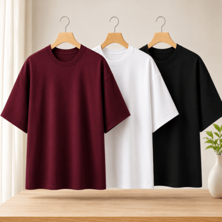 T-shirt: Maroon, Black & White ×1
